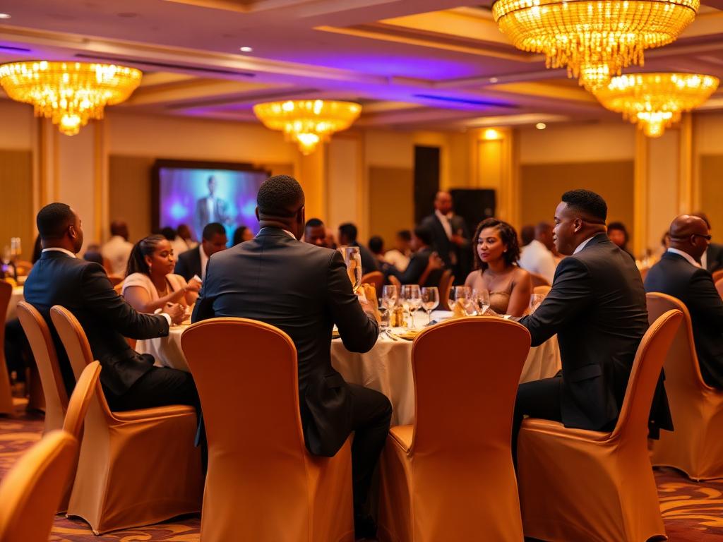 Corporate in Nigeria produced by POF Photo Video: Corporate gala dinner with elegant table settings